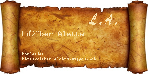 Léber Aletta névjegykártya