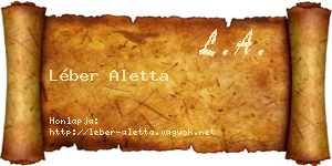 Léber Aletta névjegykártya