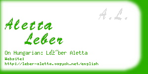 aletta leber business card